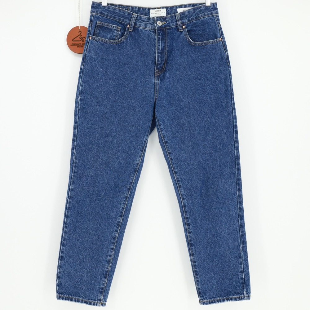 Cotton On Mom Jean High‎ Waisted Tapered Denim Pants Medium Wash Size 10